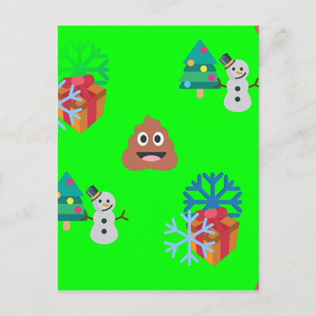 Postal Festiva navidades poop emoji (Anverso)
