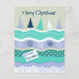 Postal Festiva Navidades por el Caminador de Perros Snowflakes Sc