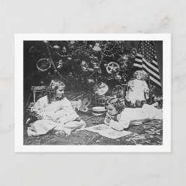 Postal Festiva Navidades por la mañana 1901 Vintage Stereoview