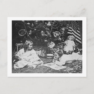 Postal Festiva Navidades por la mañana 1901 Vintage Stereoview