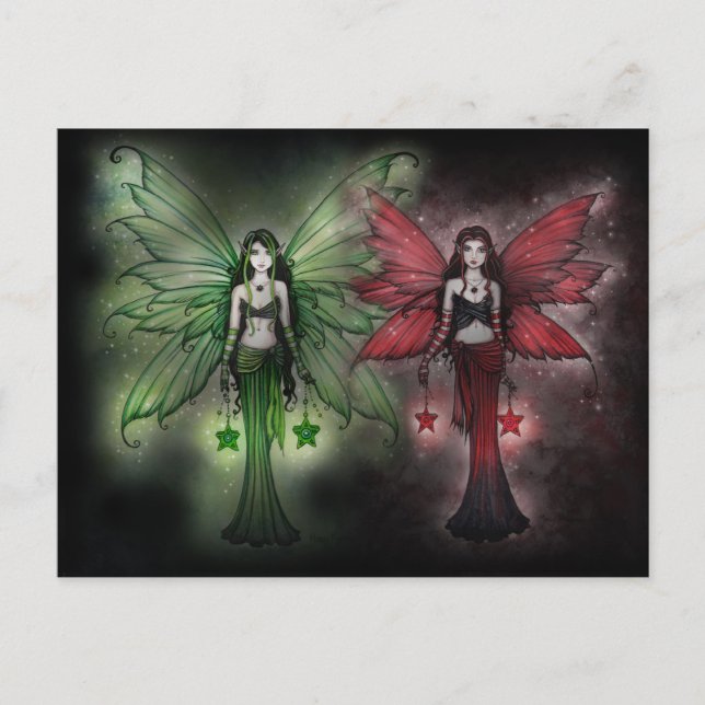 Postal Festiva Navidades Postcard Fairy Sisters (Anverso)