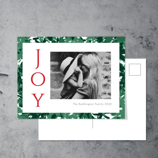 Postal Festiva Navidades Postcard Joy Photo Green (Subido por el creador)