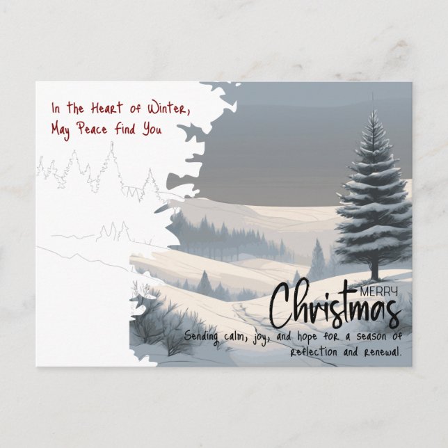 Postal Festiva Navidades profesionales del paisaje invernal (Anverso)