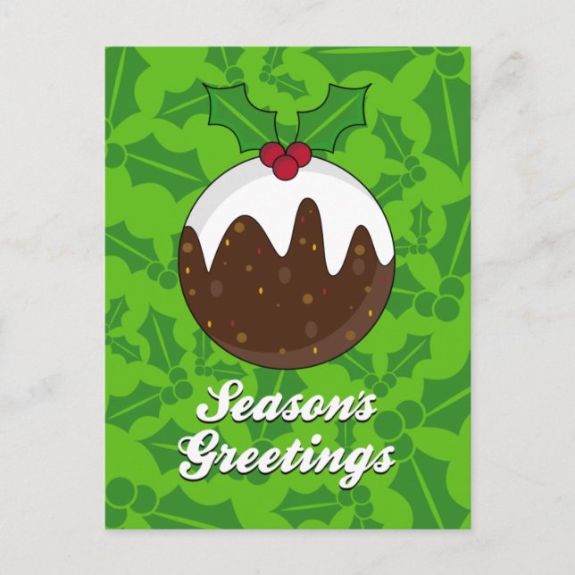 Postal Festiva Navidades Pudding Postcard (Anverso)