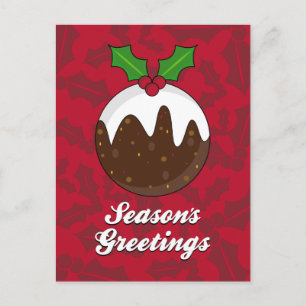 Postal Festiva Navidades Pudding Postcard