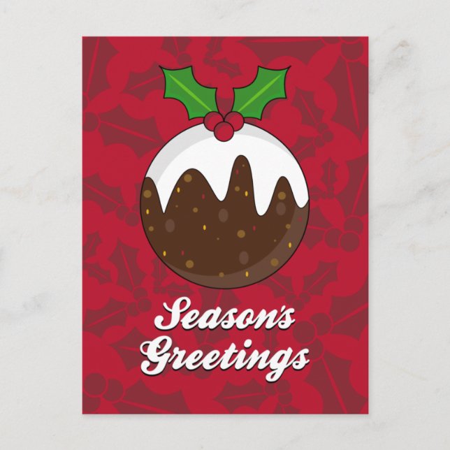 Postal Festiva Navidades Pudding Postcard (Anverso)