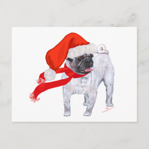 Postal Festiva Navidades Pug