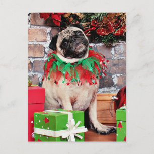 Postal Festiva Navidades - Pug - Lily Lou