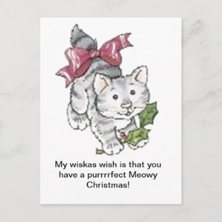 Postal Festiva Navidades Purrfect Meowy