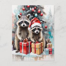 Postal Festiva Navidades Raccoon Lover
