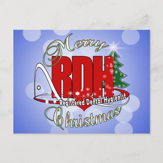 Postal Festiva NAVIDADES RDH Higienista dental registrado (Anverso)