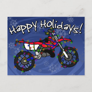 Postal Festiva Navidades Red Dirt Bike