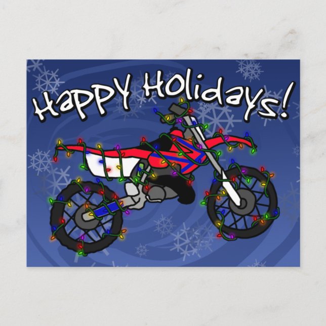 Postal Festiva Navidades Red Dirt Bike (Anverso)