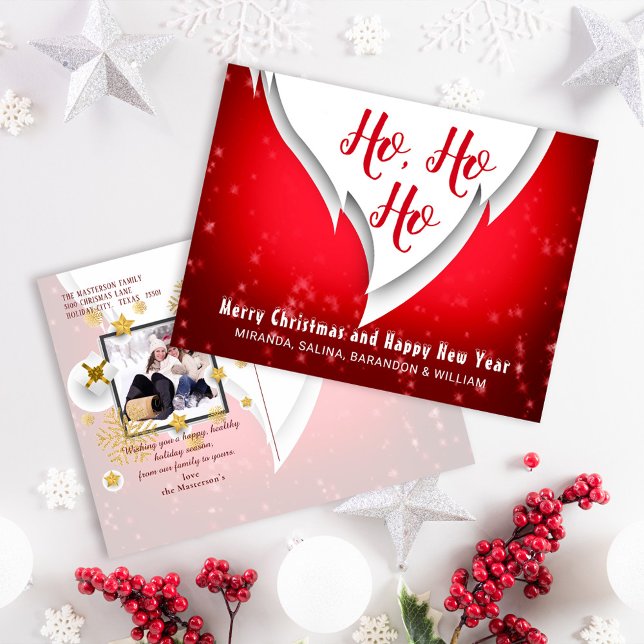 Postal Festiva Navidades Red Ho Ho Ho Ho y saludos fotográficos d (Subido por el creador)