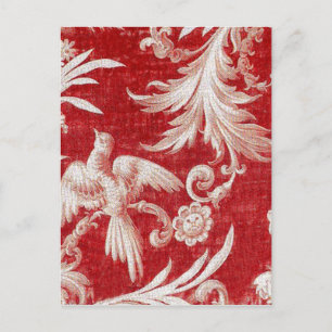 Postal Festiva Navidades Red Shabby Toile