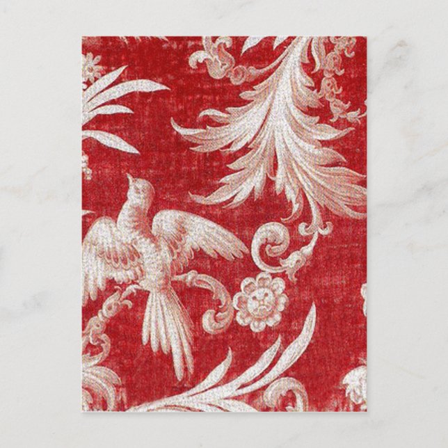 Postal Festiva Navidades Red Shabby Toile (Anverso)
