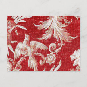 Postal Festiva Navidades Red Shabby Toile