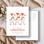 Postal Festiva Navidades Red Winter Quacking Ducks logotipo comer<br><div class="desc">Si necesitas más personalización,  por favor,  no dudes en enviarme un mensaje a yellowfebstudio@gmail.com.</div>