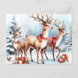 Postal Festiva Navidades renos