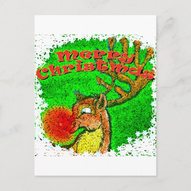 Postal Festiva Navidades renos (Anverso)