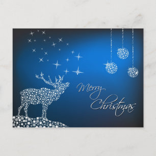 Postal Festiva Navidades renos y estrellas