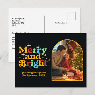 Postal Festiva Navidades retro alegres y flacos