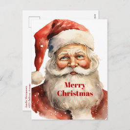 Postal Festiva Navidades Retro Santa Claus