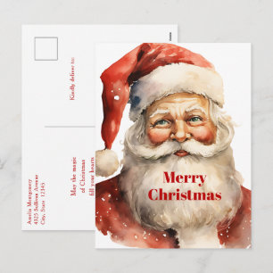 Postal Festiva Navidades Retro Santa Claus