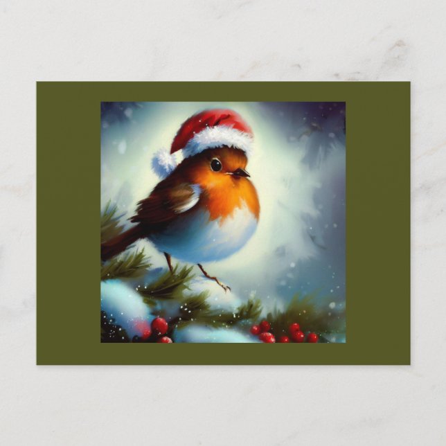 Postal Festiva Navidades Robin 3 (Anverso)