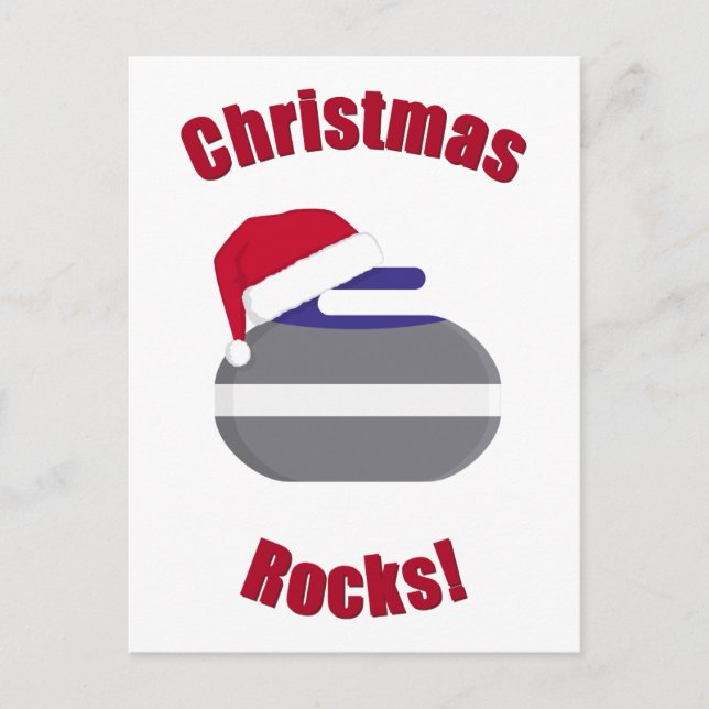 Postal Festiva ¡navidades Rocks! Curling (Anverso)