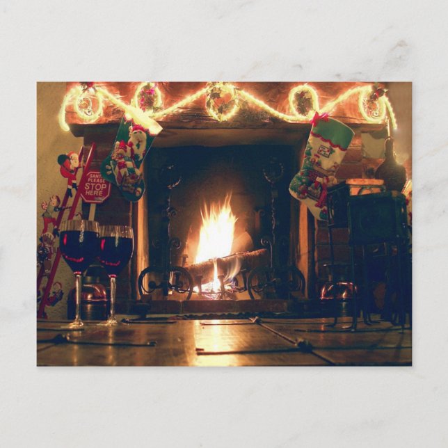 Postal Festiva Navidades Romance y Warmth Personalizable Postcard (Anverso)