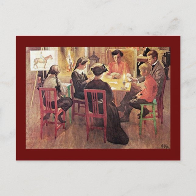 Postal Festiva Navidades rompen 1909 (Anverso)