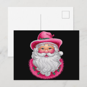 Postal Festiva Navidades Rosa Santa Retro que coinciden con Fiest