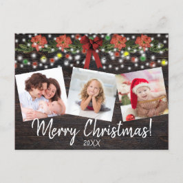 Postal Festiva Navidades Rústicos Festividades y Garland 3 Foto