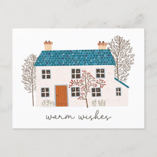 Postal Festiva Navidades Saludos cálidos