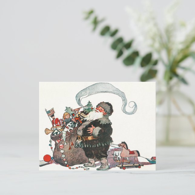 Postal Festiva Navidades santa (Anverso de pie)