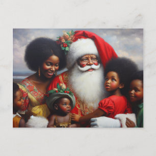 Postal Festiva Navidades Santa con niños 7