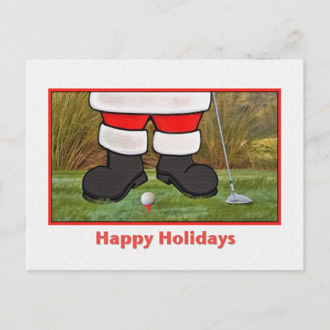 Postal Festiva Navidades, Santa Golfer, Postcard (Anverso)