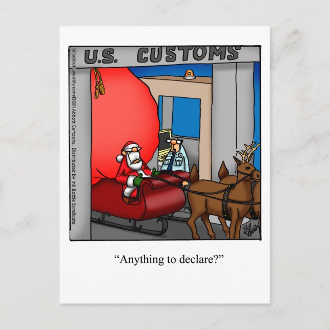 Postal Festiva Navidades Santa Humor Postcard (Anverso)