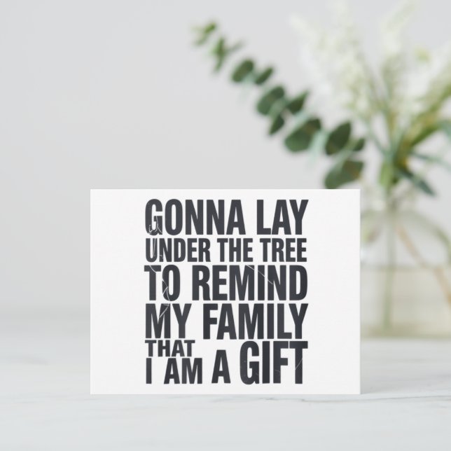 Postal Festiva Navidades Se Quedarán Bajo El Árbol De La Familia  (Anverso de pie)