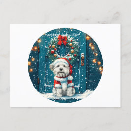 Postal Festiva Navidades Shih Tzu Dogs