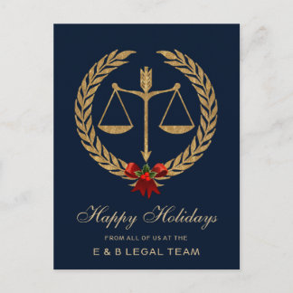 Postal Festiva Navidades simples de abogados