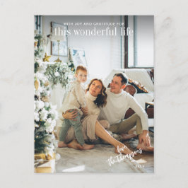 Postal Festiva Navidades simples de guiones de fotografías Minima