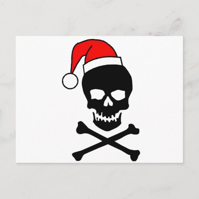 Postal Festiva Navidades Skull Black (Anverso)