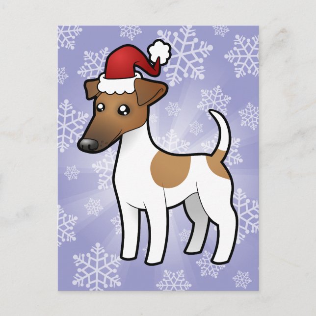 Postal Festiva Navidades Smooth Fox Terrier (Anverso)