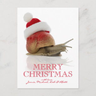 Postal Festiva Navidades Snail