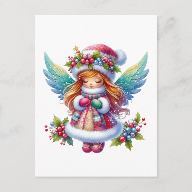 Postal Festiva Navidades Snow Angel (Anverso)