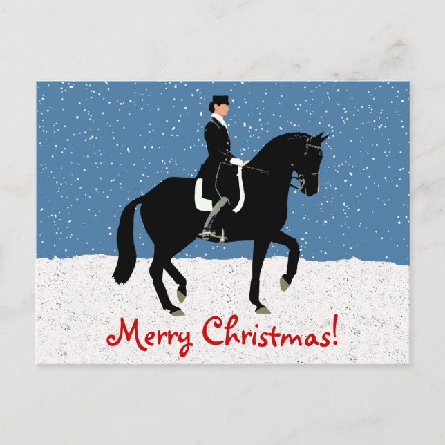 Postal Festiva Navidades Snowley Dressage Horse (Anverso)