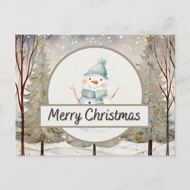 Postal Festiva Navidades Snowman (Anverso)