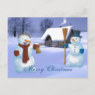 Postal Festiva Navidades Snowmen